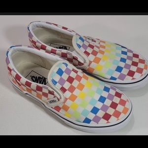 Checkered slip on kids vans